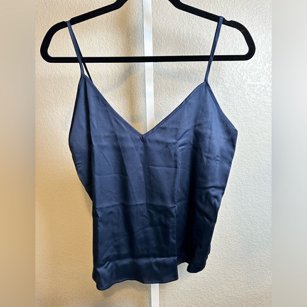 NWT Ettitude Women’s Olive Navy Blue Sateen Cami Adjustable Strap Bamboo - M - Picture 7 of 11